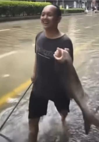 본문 이미지 - 도심에서 물고기 잡는 마카오 시민(유튜브 계정JillGarnett) 