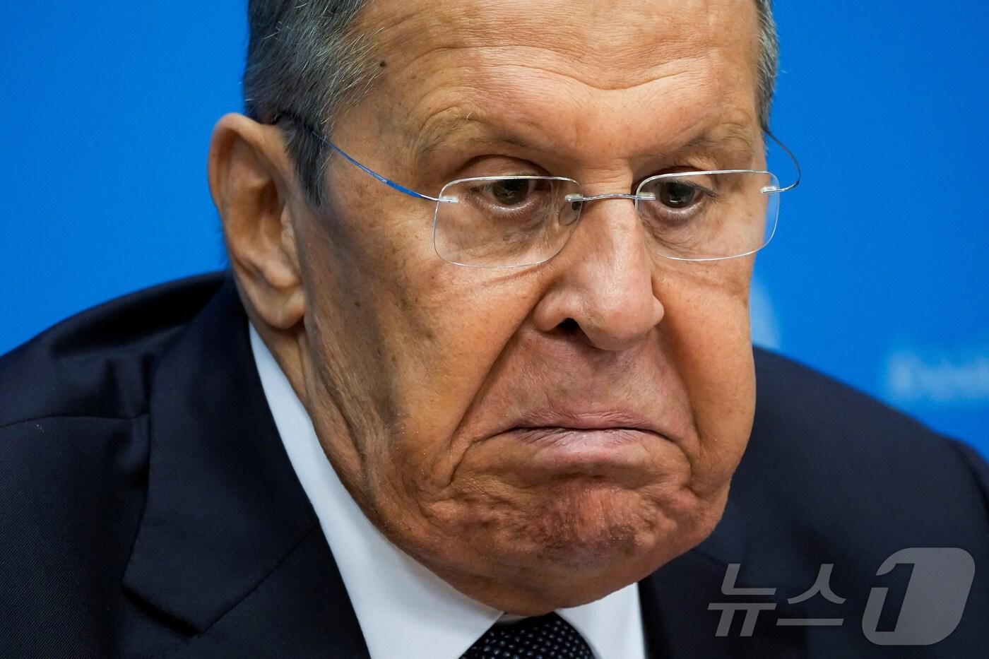 유엔 총회 참석 후 기자회견하는 세르게이 라브로프 러시아 외무장관. 2025.09.27 ⓒ 로이터=뉴스1 ⓒ News1 이지예 객원기자