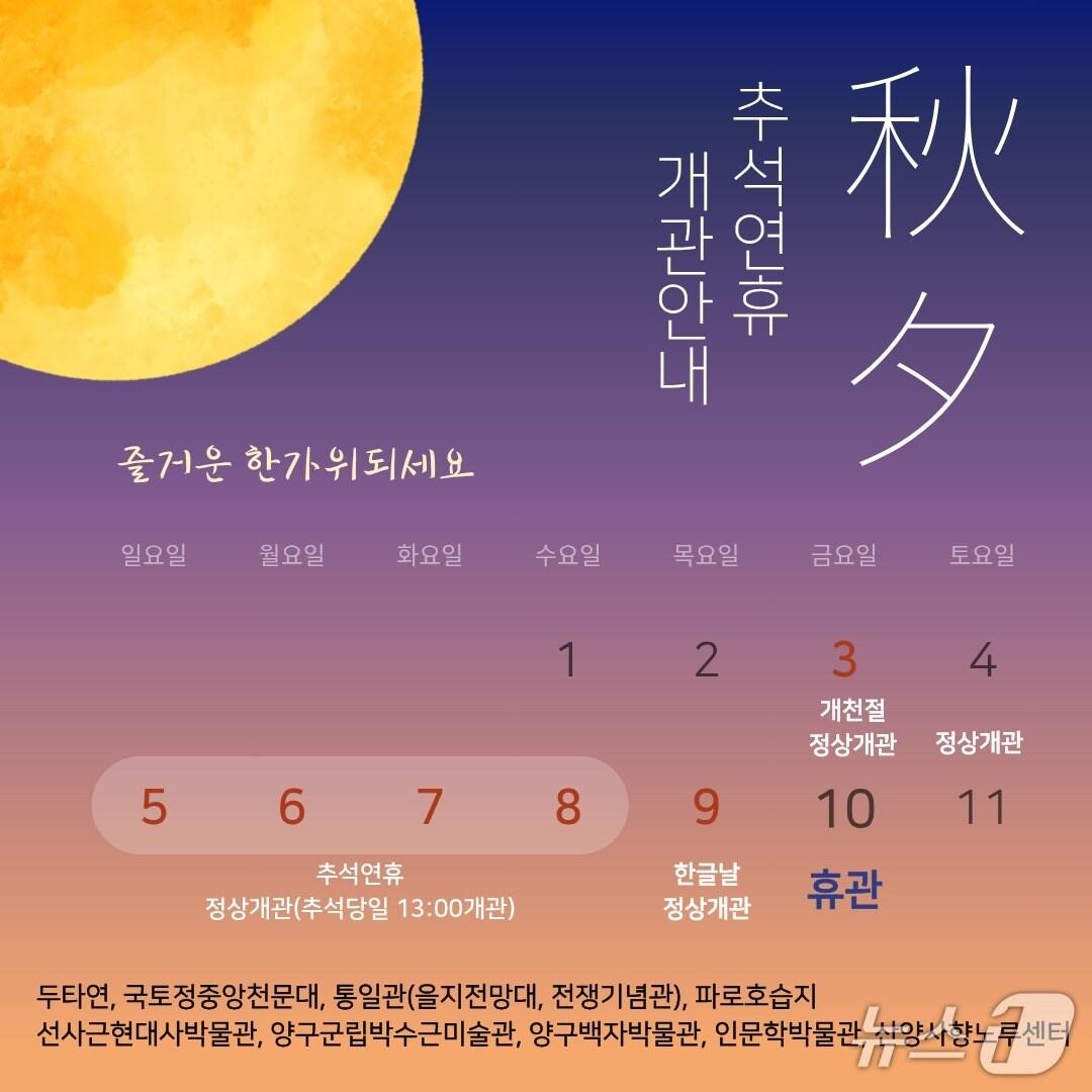 본문 이미지 - 강원 양구군, 관광지 오픈 일정.&#40;양구군 제공, 재판매 및 DB금지&#41;