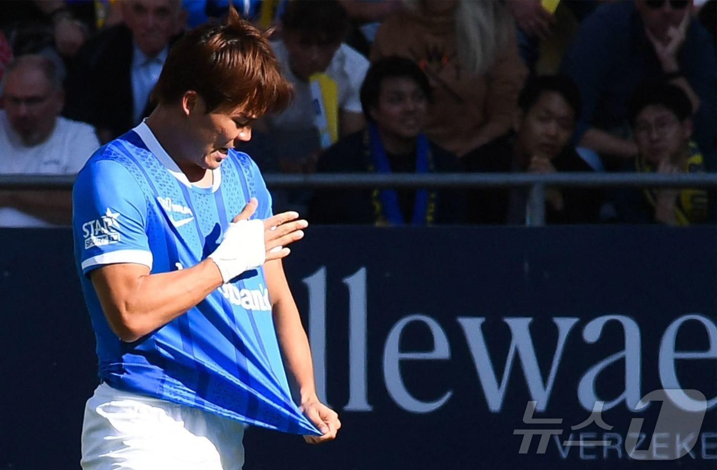 벨기에 헹크의 공격수 오현규.  ⓒ AFP=뉴스1