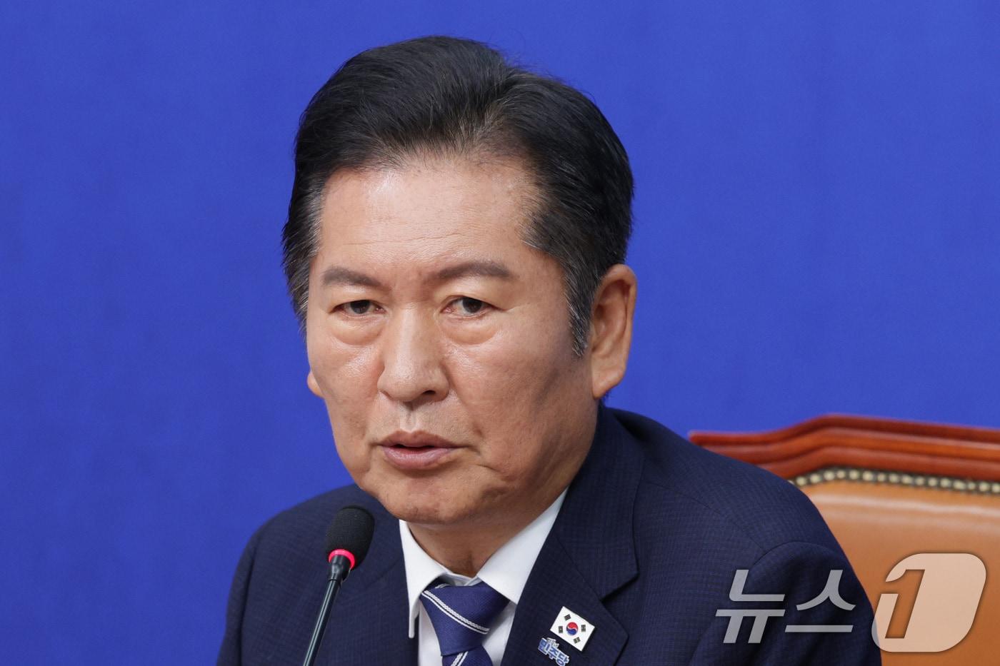 정청래 더불어민주당 대표가 지난 29일 서울 여의도 국회에서 열린 민주당 최고위원회의에서 발언하고 있다. 2025.9.29/뉴스1 ⓒ News1 신웅수 기자