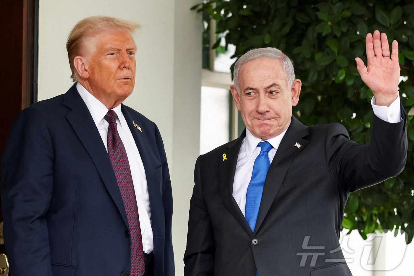 29일(현지시간) 도널드 트럼프 미국 대통령과 베냐민 네타냐후 이스라엘 총리가 백악관에서 만난 모습. 2025.09.29 ⓒ 로이터=뉴스1 ⓒ News1 김지완 기자