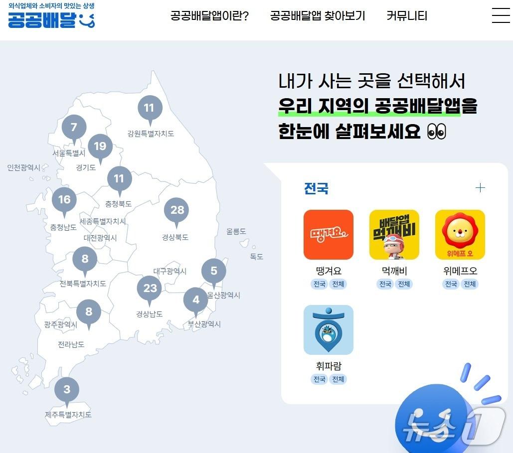 본문 이미지 - 공공배달앱 홈페이지 갈무리.