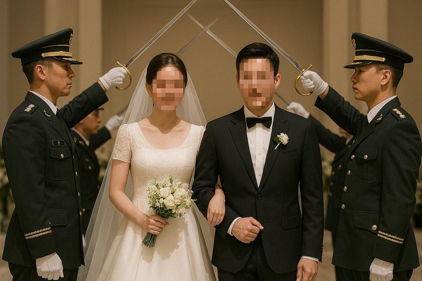 결혼식장에서 예도행사가 진행되는 모습 가상 이미지.&#40;ChatGPT&#41;