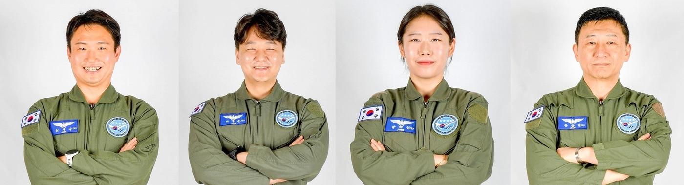 제10기 국민조종사로 선발된 &#40;왼쪽부터&#41; 최지수, 이주은, 박혜진, 한승범 씨.&#40;공군 제공&#41;