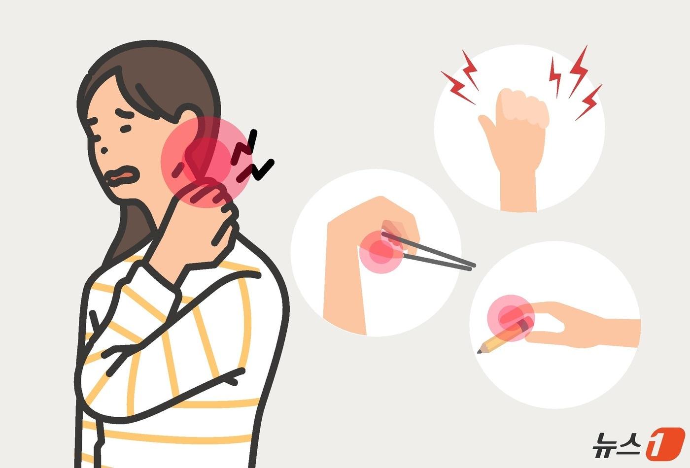 하루에도 수십 번 이상 스마트폰을 들여다보게 된다. 이때 습관적으로 고개를 숙이는데, 잘못된 자세는 목 건강을 해칠 수 있다. 가장 위험한 질환이 경추척수증으로, 자칫 사지마비까지 일으킬 수 있어 주의해야 한다. ⓒ News1 윤주희 디자이너