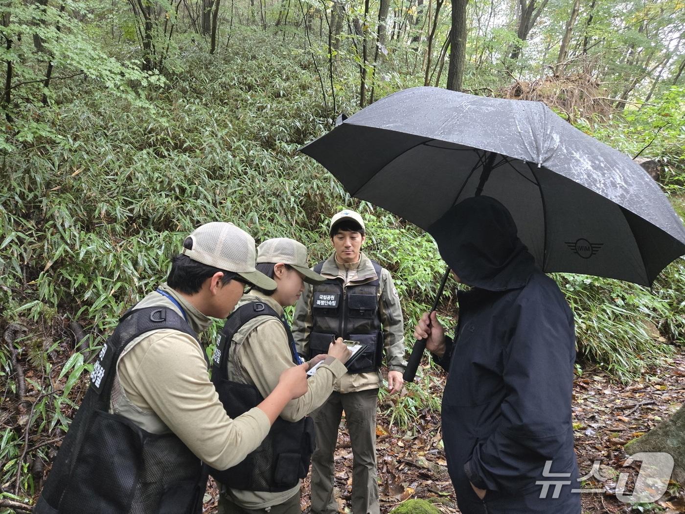 본문 이미지 - 국립공원공단 팔공산국립공원서부사무소는 가을 성수기를 맞아 팔공산국립공원 내 불법·무질서 행위 집중단속을 실시한다.&#40;국립공원공단 팔공산국립공원서부사무소 제공. 재판매 및 DB금지&#41;