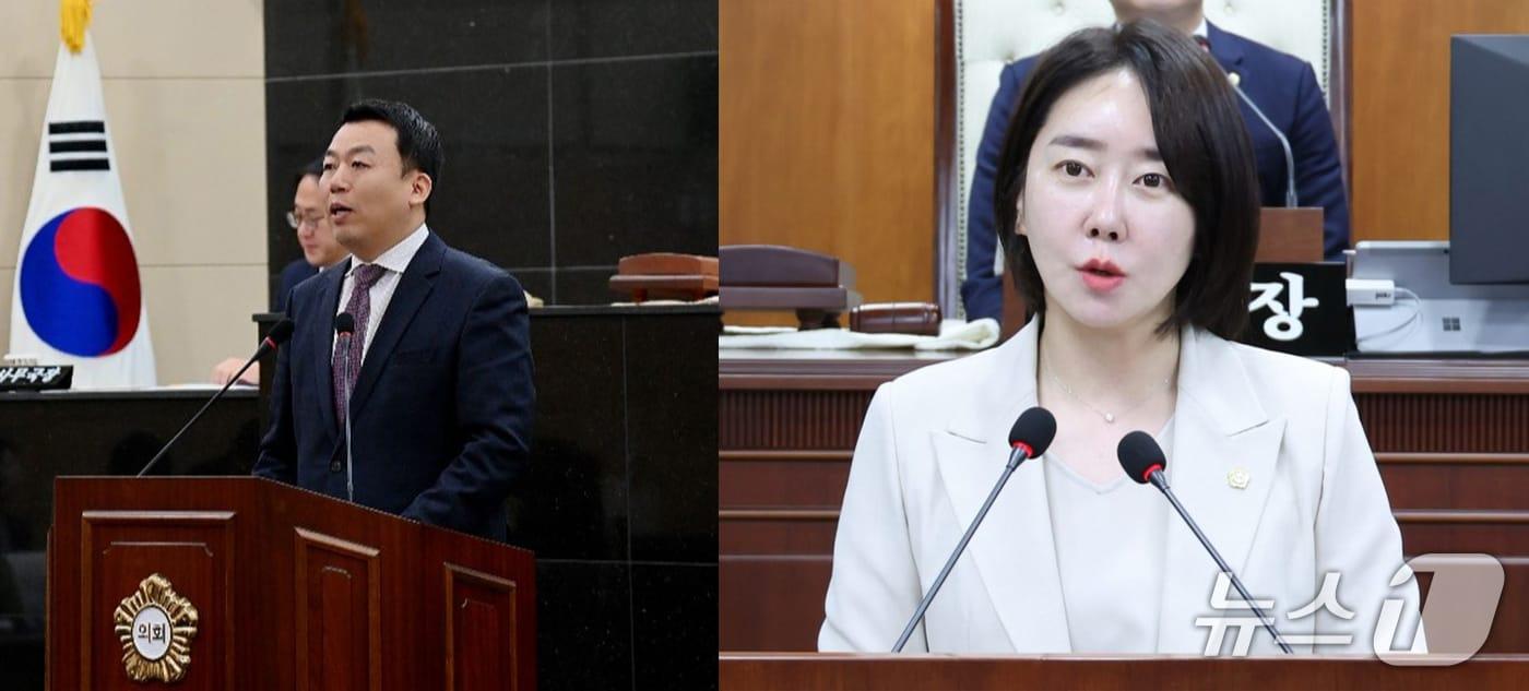 이주한 대구 서구의원(왼쪽)과 김효린 대구 중구의원(재판매 및 DB 금지)