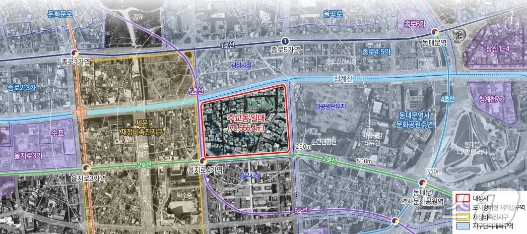 본문 이미지 - 중구 주교동 125-2번지 일대 위치도 &#40;서울시 제공&#41; 뉴스1ⓒ news1