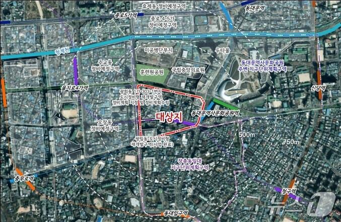 본문 이미지 - 중구 광희동 34-1번지 일대 위치도 (서울시 제공) 뉴스1 ⓒ News1