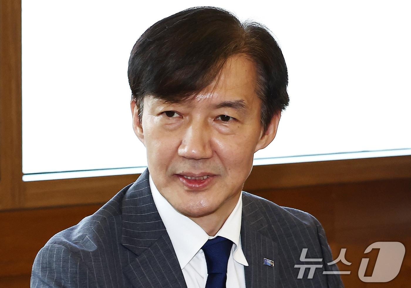 조국혁신당 조국 혁신정책연구원장이 4일 오후 서울 종로구 조계사에서 총무원장 진우스님을 예방하며 발언하고 있다. 2025.9.4/뉴스1 ⓒ News1 김민지 기자