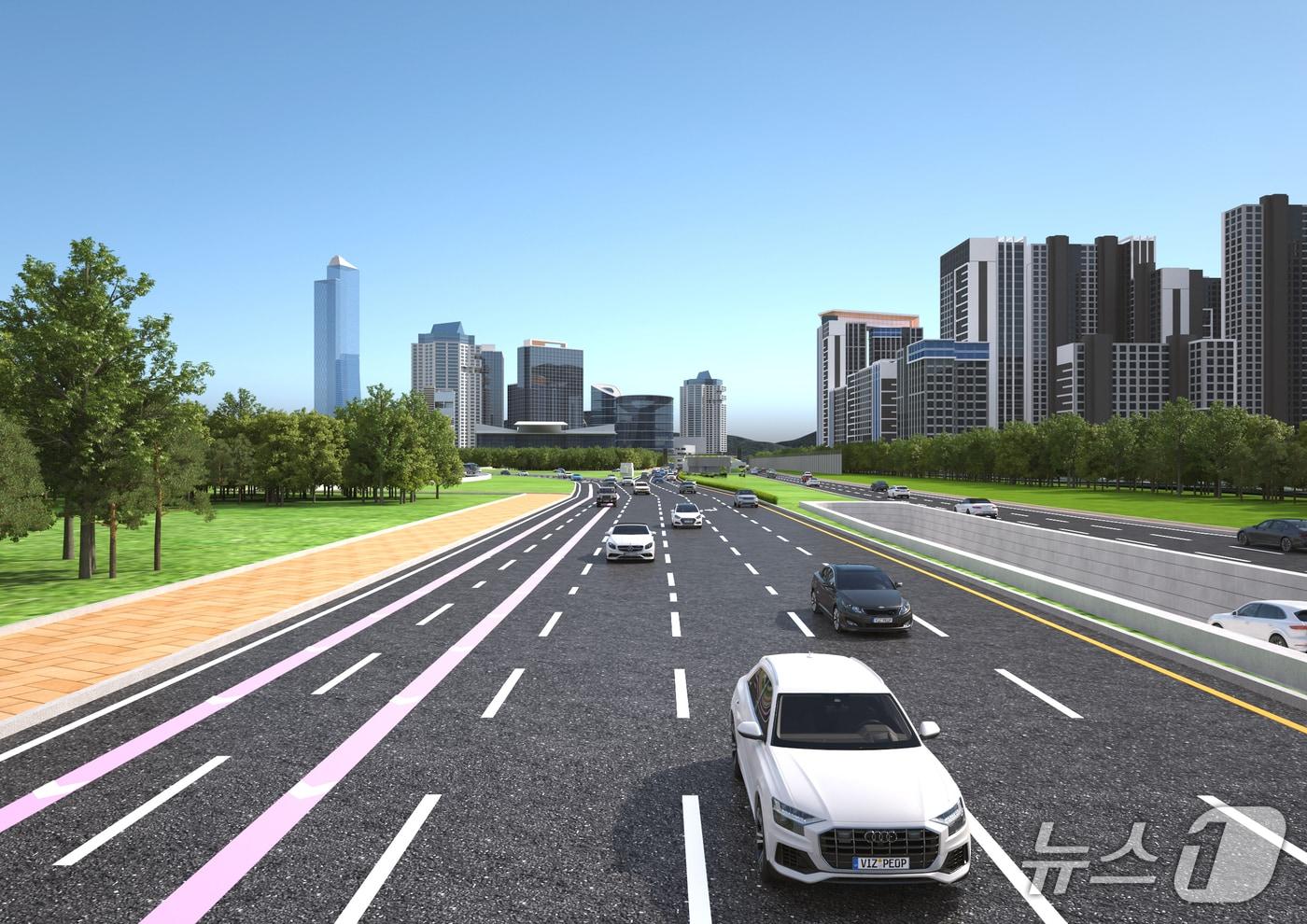 대공원고가교의 지하차도 조성 조감도.&#40;과천시 제공&#41;