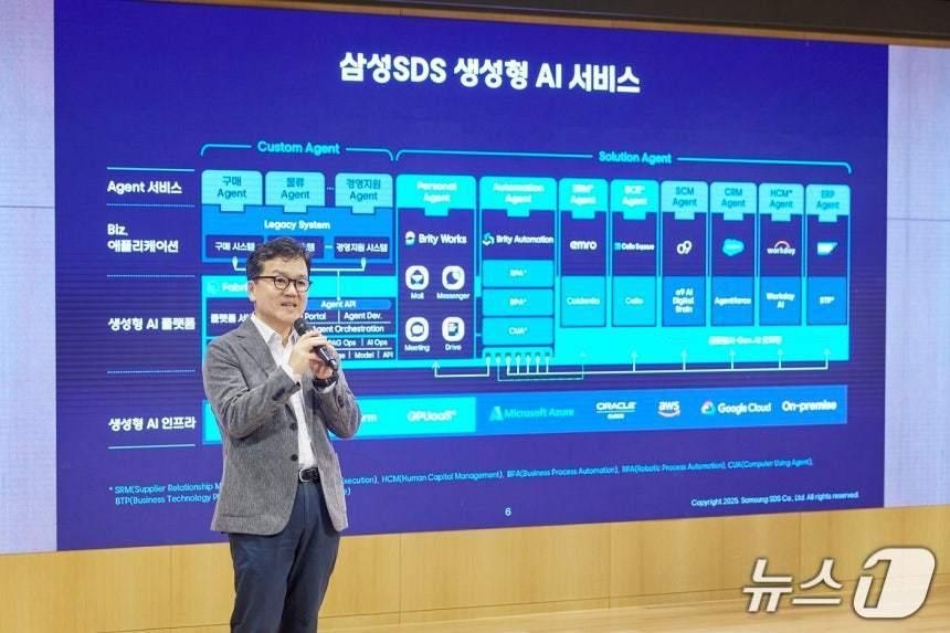 본문 이미지 - 이준희 삼성SDS 대표이사가 발언하고 있다.&#40;삼성SDS 제공&#41;