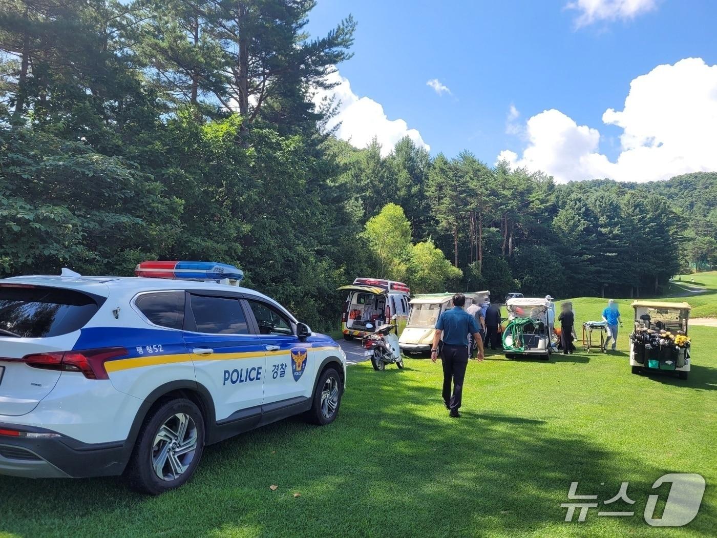 본문 이미지 - 강원 평창의 한 골프장 사고 현장.(A 씨의 가족 측 제공, 재판매 및 DB금지)