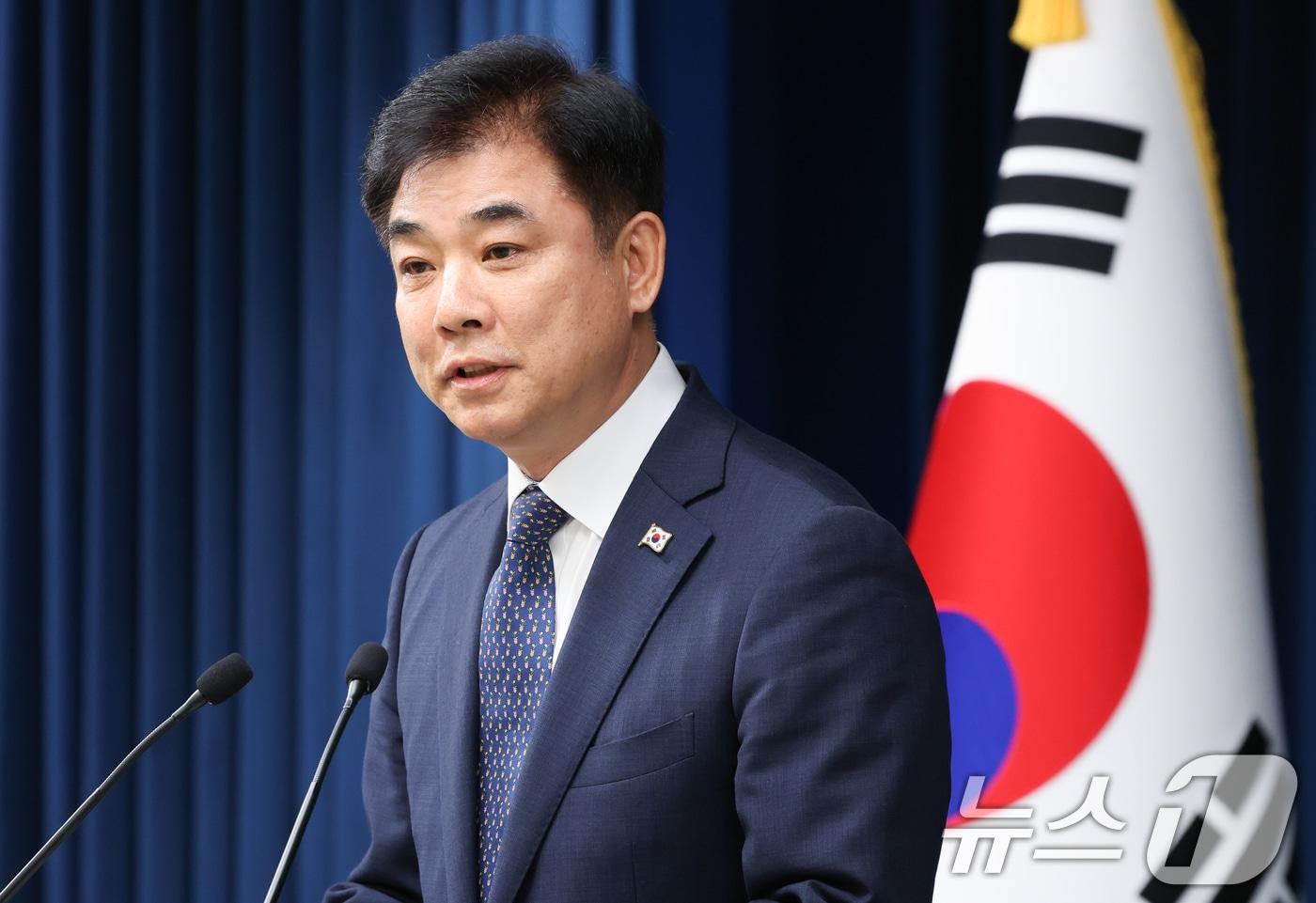 김병욱 대통령실 정무비서관이 5일 서울 용산 대통령실 청사에서 여야 회동 관련 브리핑을 하고 있다. 2025.9.5/뉴스1 ⓒ News1 허경 기자