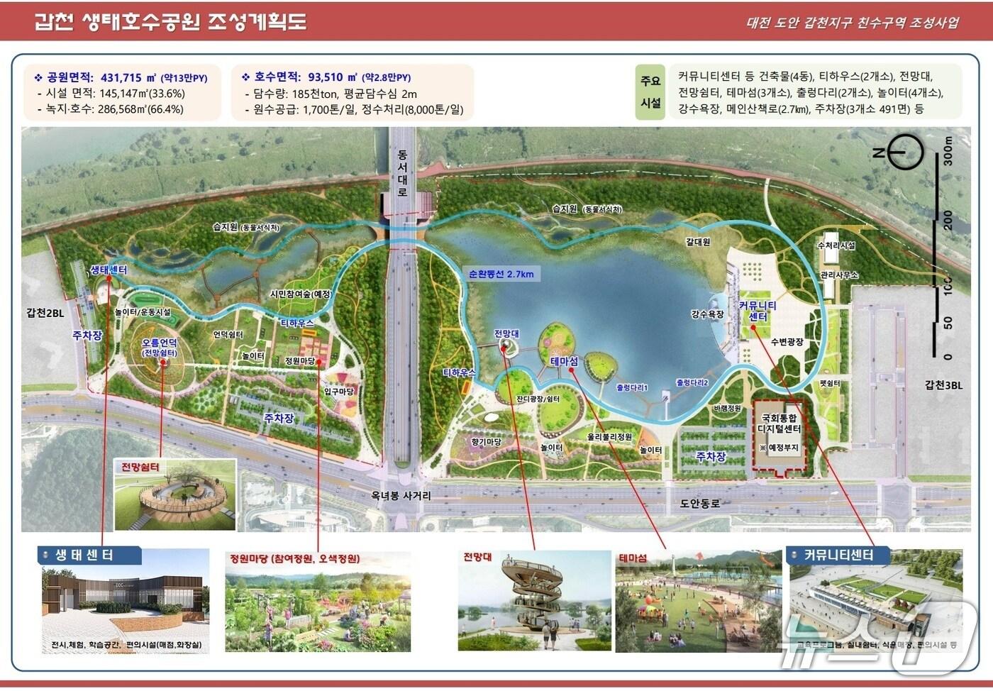 갑천생태호수공원 조성도./뉴스1