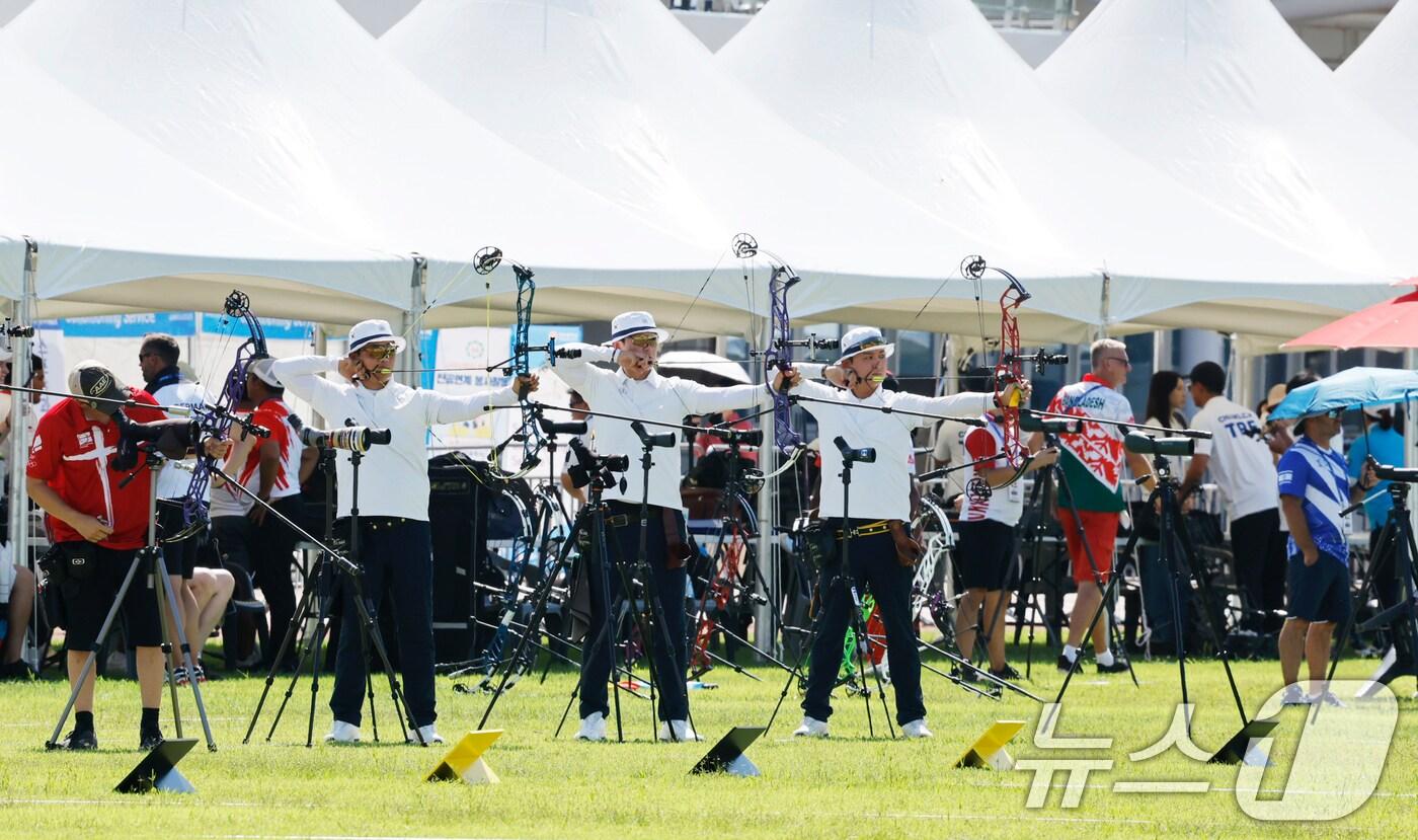 양궁 컴파운드 한국 남자 선수들. /뉴스1 ⓒ News1 김태성 기자