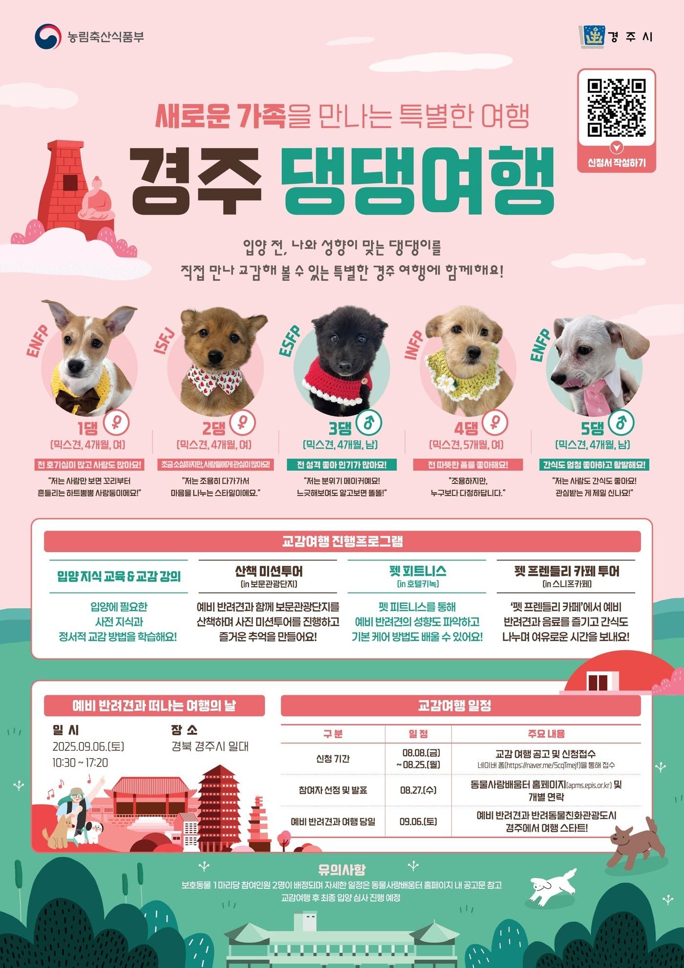 본문 이미지 - 경주 댕댕여행 포스터 (농림축산식품부 제공) 2025.9.6 /뉴스1