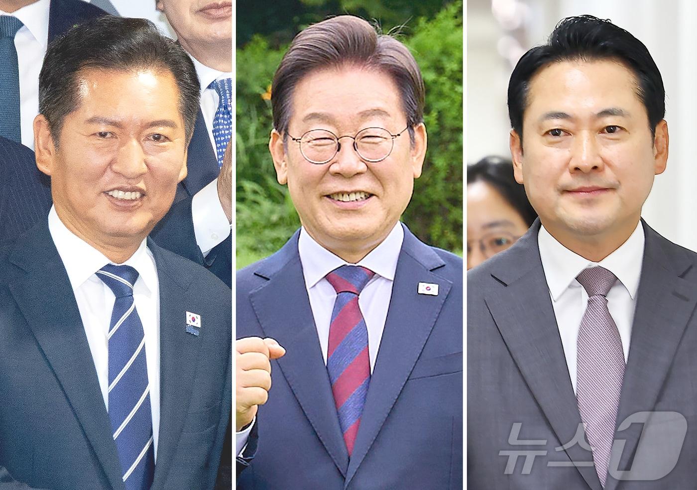 정청래 더불어민주당 대표, 이재명 대통령, 장동혁 국민의힘 대표. 2025.7.4/뉴스1 ⓒ News1