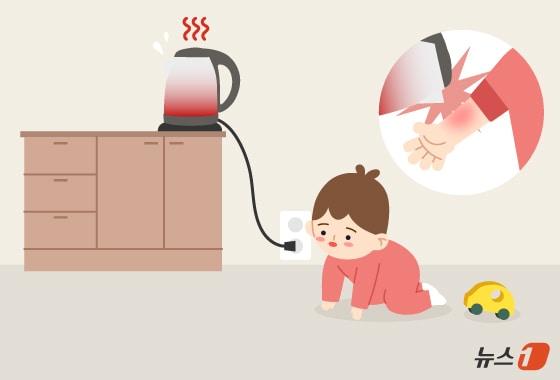 본문 이미지 - 아이를 키우면서 가장 신경 써야 할 게 바로 다치지 않도록 돌보는 일이다. 1~3세 걸음마를 걸을 때 '소아 화상'이 가장 많이 발생한다. 주변에 대한 호기심이 왕성한 아이가 위험에 대한 경험이 부족해 쉽게 노출될 수 있다. ⓒ News1 양혜림 디자이너