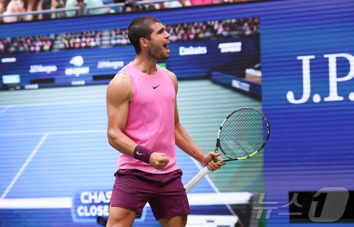 US오픈 남자 단식 결승에 진출한 카를로스 알카라스. ⓒ AFP=뉴스1