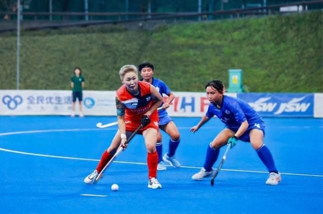 본문 이미지 - 한국 여자 하키 대표팀이 2025 여자 아시아컵 조별리그 첫 경기에서 승리했다.&#40;대한하키협회 제공&#41;