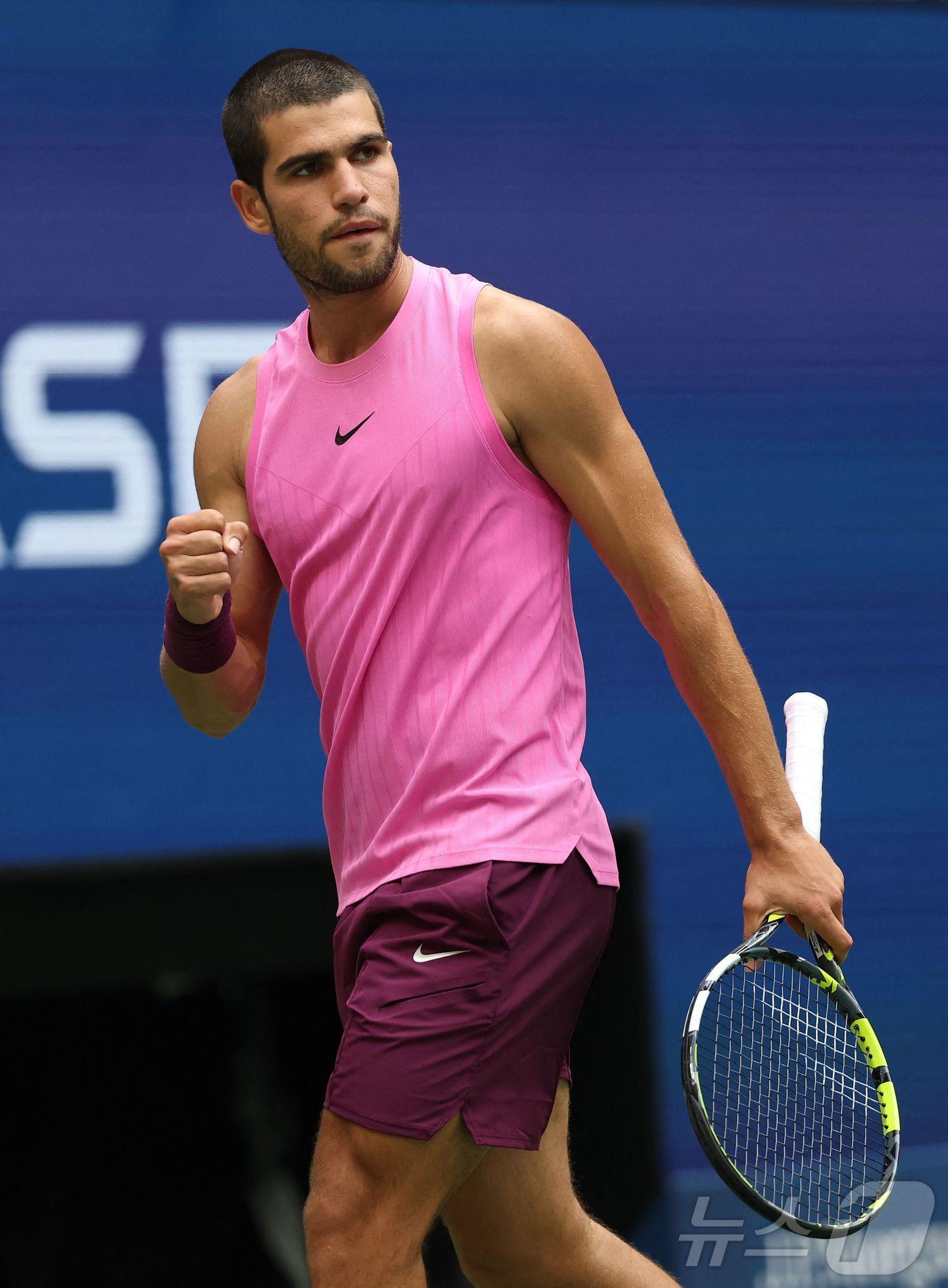 본문 이미지 - US오픈 결승에 오른 알카라스.ⓒ AFP=뉴스1