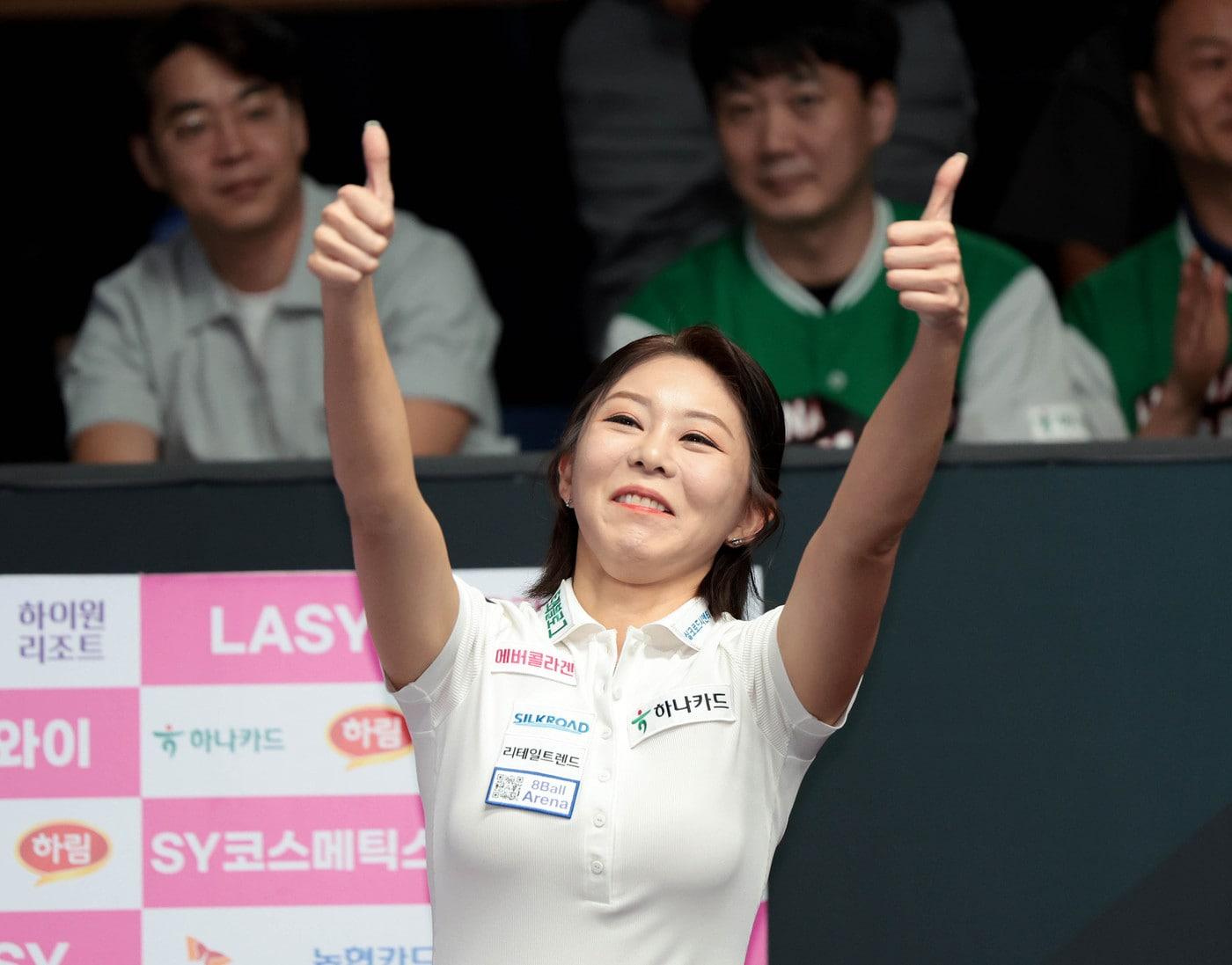 본문 이미지 - 여자 프로당구&#40;LPBA&#41; 통산 16번째 우승을 차지한 김가영. &#40;PBA 제공&#41;
