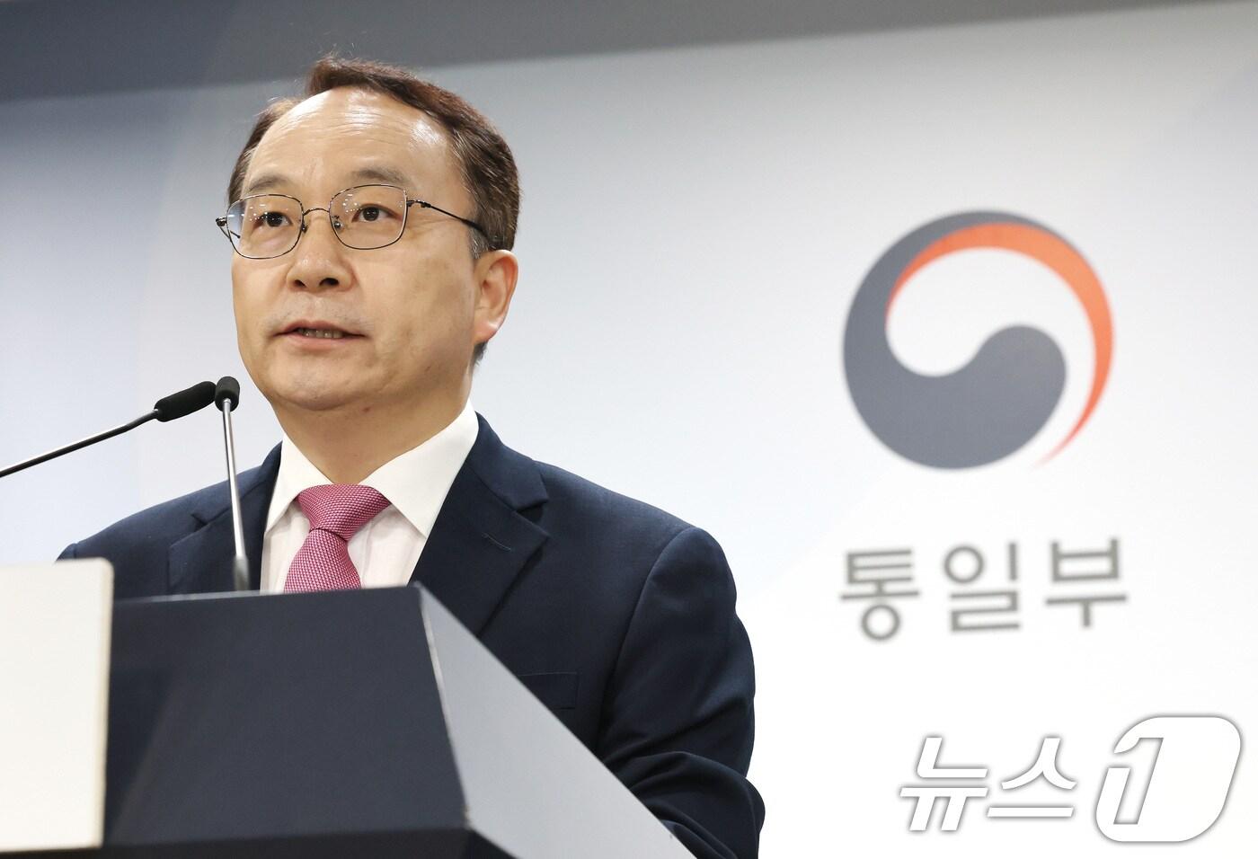 구병삼 통일부 대변인이 8일 서울 종로구 정부서울청사 브리핑실에서 정례브리핑을 하고 있다. 2025.9.8/뉴스1 ⓒ News1 임세영 기자