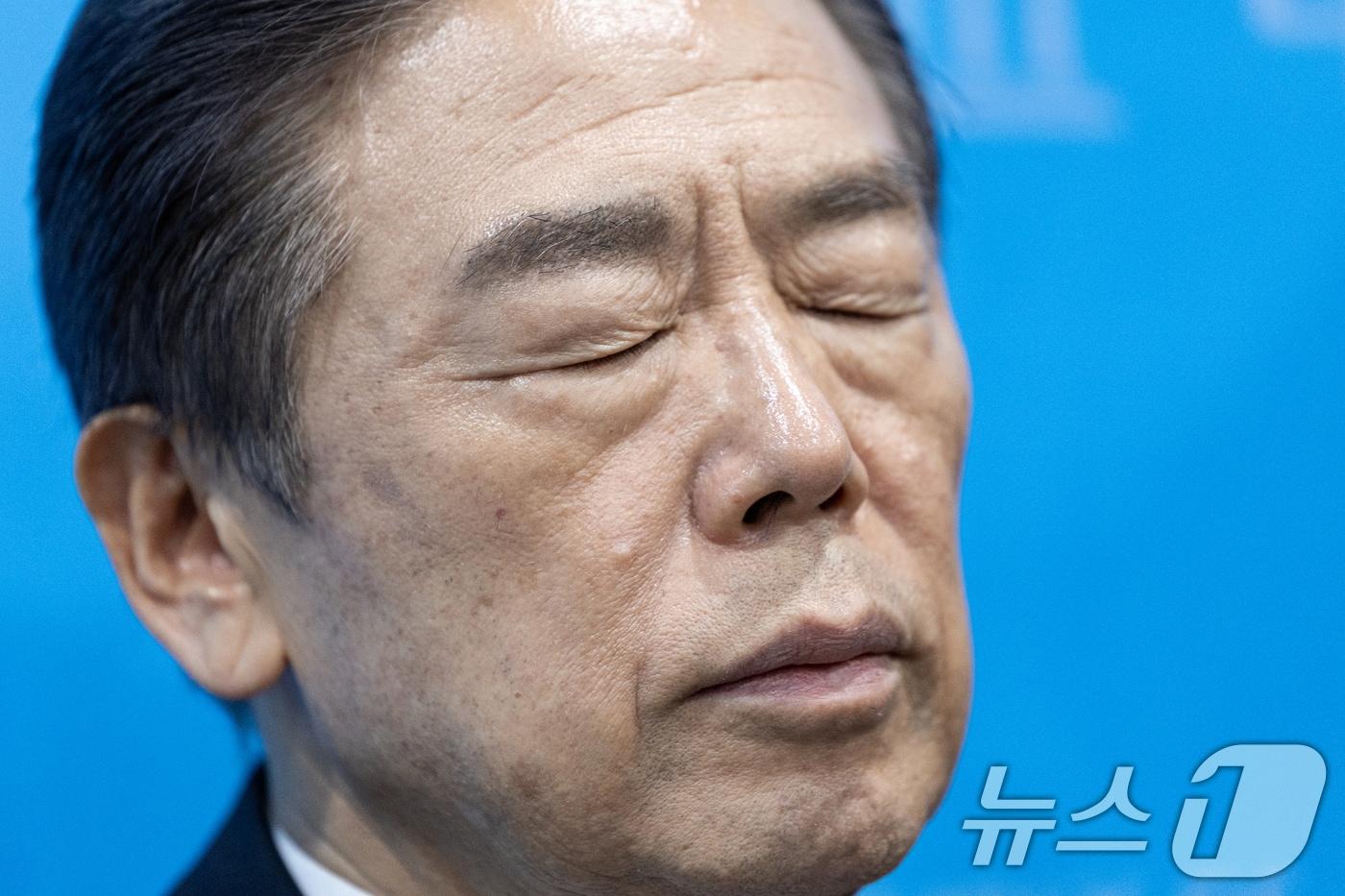 본문 이미지 - 사진은 지난해 국회 소통관에서 열린 대국민 기자회견에 참석한  김형석 독립기념관장 /뉴스1 ⓒ News1 이승배 기자