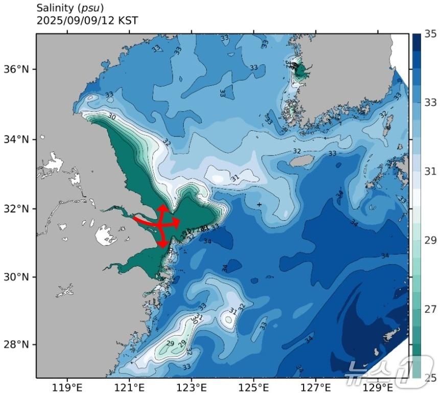 본문 이미지 -  2025년 저염분수 분포도(제주도 제공. 재판매 및 DB금지)/뉴스1