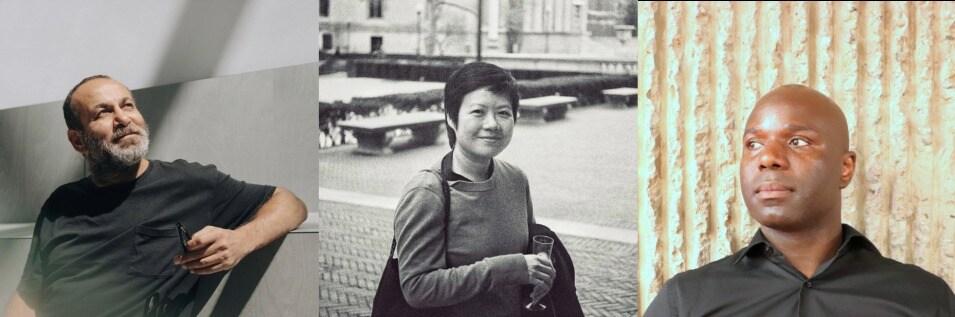 본문 이미지 - 2025 SeMA-하나 미디어 아트상 수상자 (왼쪽부터) 히와 케이, 아노차 수위차콘퐁, 어니스트 A. 브라이언트 3세 (서울시립미술관 제공)