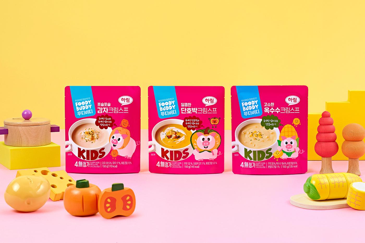 하림 푸디버디 어린이 크림스프 3종.(하림 제공)