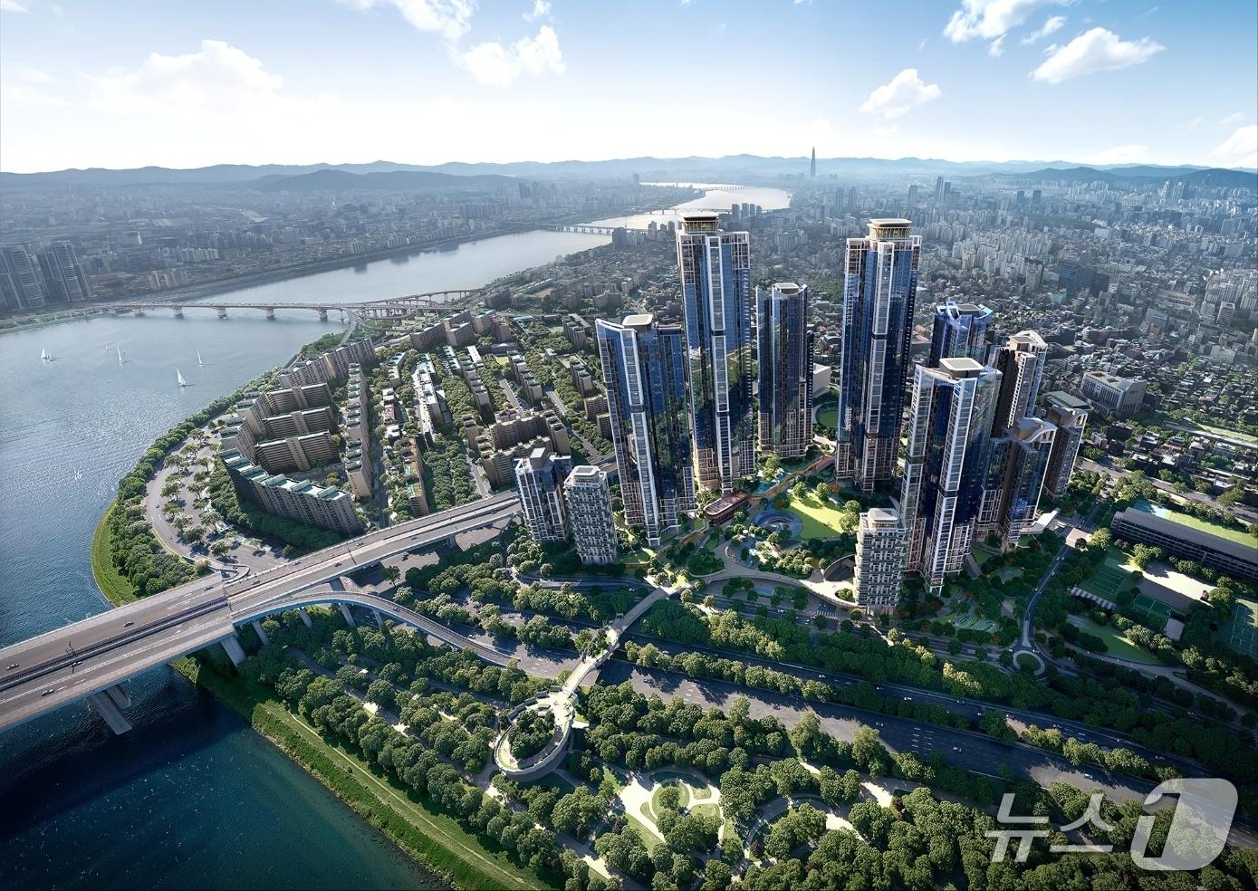 본문 이미지 - 현대건설 압구정2구역 조감도 (현대건설 제공) 뉴스1 ⓒ News1