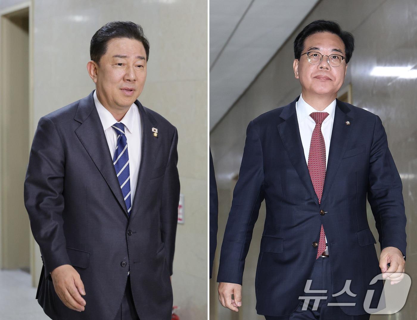 본문 이미지 - 김병기 더불어민주당 원내대표(왼쪽), 송언석 국민의힘 원내대표. 2025.9.9/뉴스1 ⓒ News1 신웅수 기자