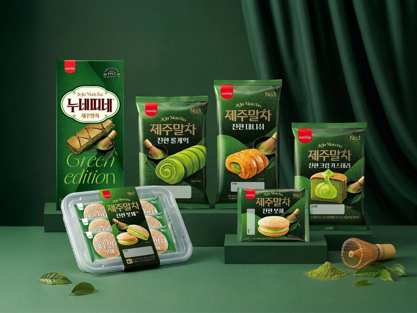 본문 이미지 - SPC삼립은 제주산 말차를 활용한 베이커리, 스낵 등 디저트 5종을 선보였다(SPC삼립제공)