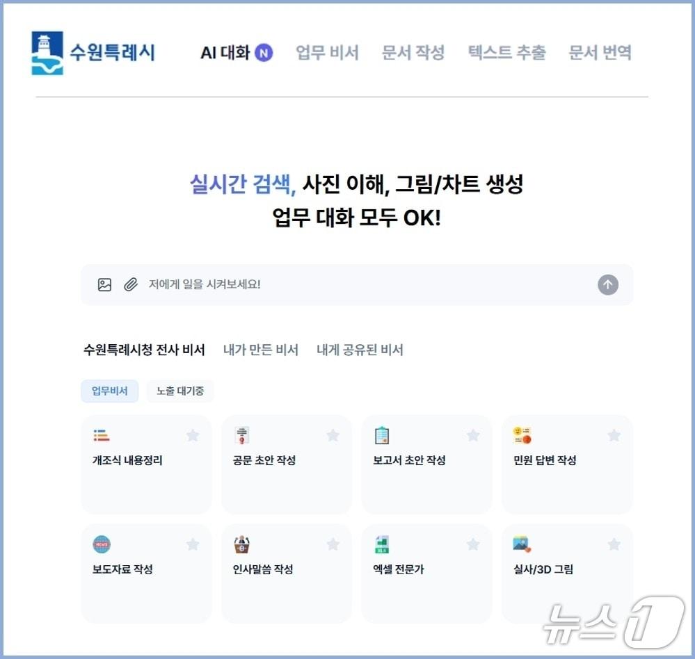 본문 이미지 - 경기 수원시 인공지능(AI) 업무 비서 서비스. (수원시 제공. 재판매 및 DB 금지) 2026.1.12/뉴스1