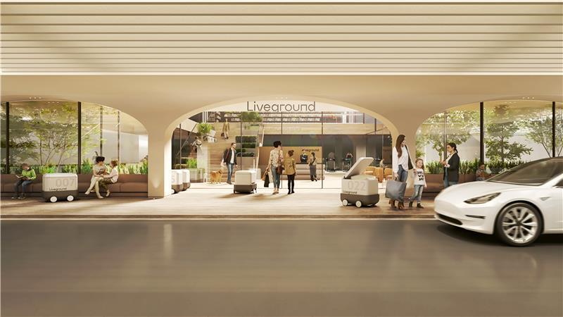 본문 이미지 - 미래형 커뮤니티 허브 'Welcome Concourse' 투시도.(롯데건설 제공)/ 뉴스1 ⓒ News1