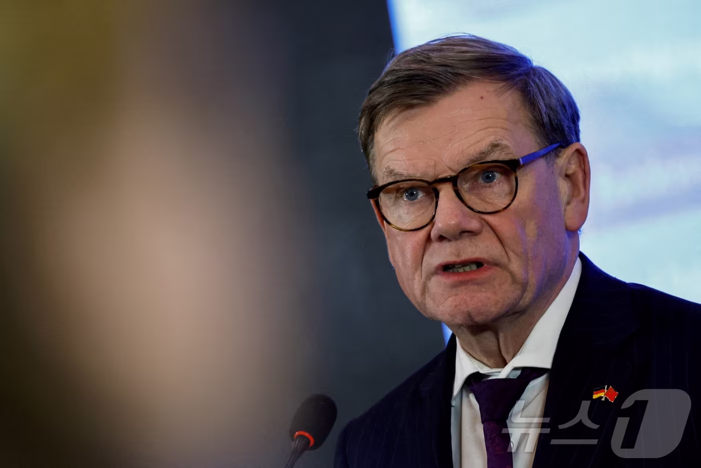 요한 바데풀 독일 외무장관이 2025년 12월 8일(현지시간) 중국 베이징에서 기자회견에 참석하고 있다. 2025. 12. 08. ⓒ 로이터=뉴스1 ⓒ News1 양은하 기자