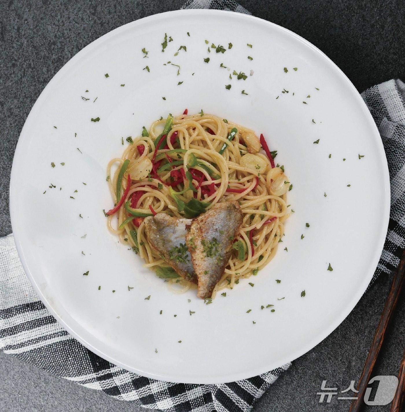 본문 이미지 - 조기를 활용한 퓨전 요리 '참조기 파스타' (수과원 제공. 재판매 및 DB금지)