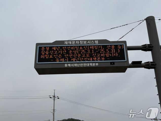 본문 이미지 - 동해시 재해문자정보시스템.(동해시 제공, 재판매 및 DB 금지) 2026.1.13/뉴스1