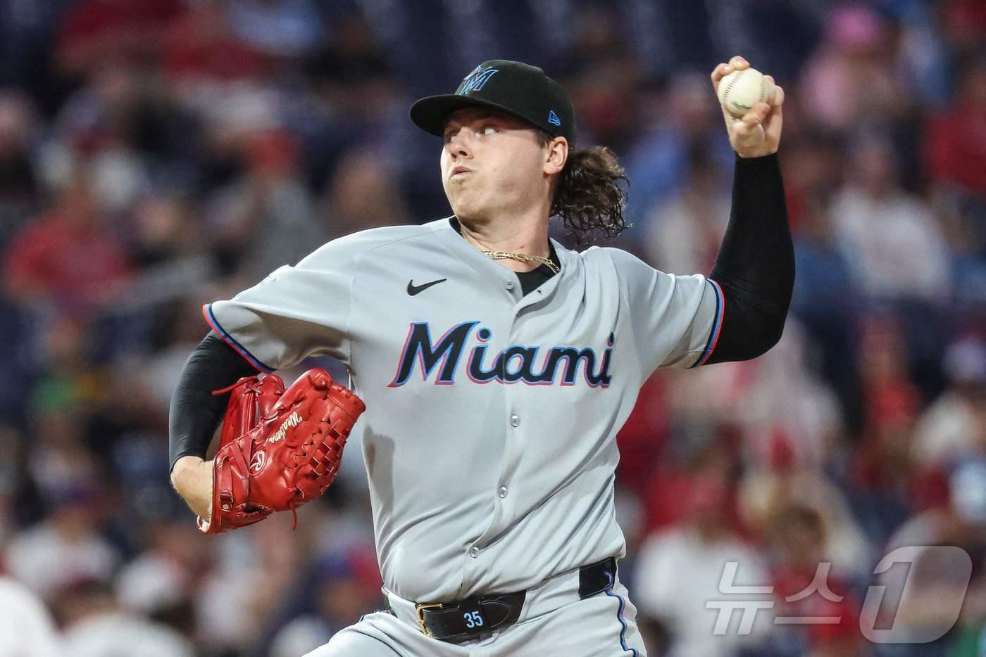 지난 시즌까지 MLB 마이애미에서 뛴 왼손 투수 웨더스가 트레이드로 양키스 유니폼을 입는다. ⓒ AFP=뉴스1