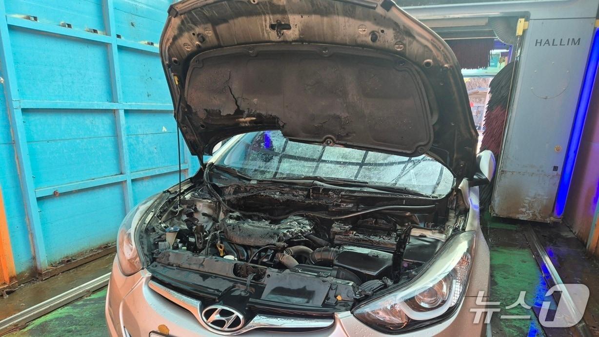 본문 이미지 -  공주 동현동 차량 화재 현장. (공주소방서 제공, 재판매 및 DB금지) / 뉴스1