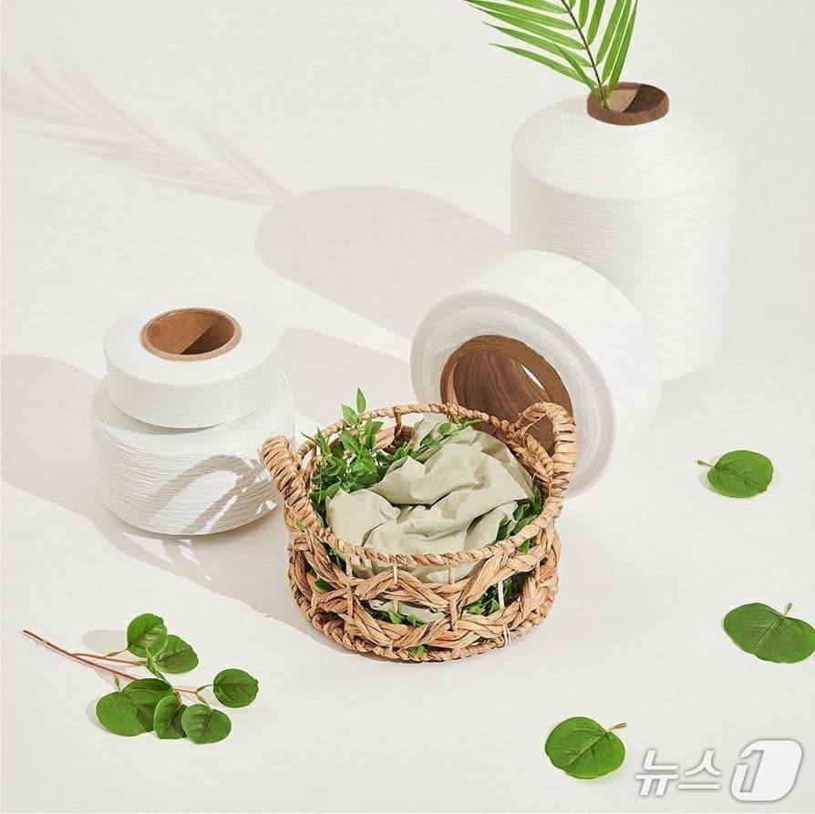 본문 이미지 - 국내 섬유 업계 최초 환경 표지 인증을 획득한 효성티앤씨의 친환경 폴리에스터 원사 리젠 (사진제공 = 효성티앤씨) 