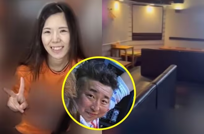 본문 이미지 - 숨진 간호사 쿠도 히나노(왼쪽)가 유기된 마츠쿠라 도시히초의 술집. (TBS NEWS 갈무리)