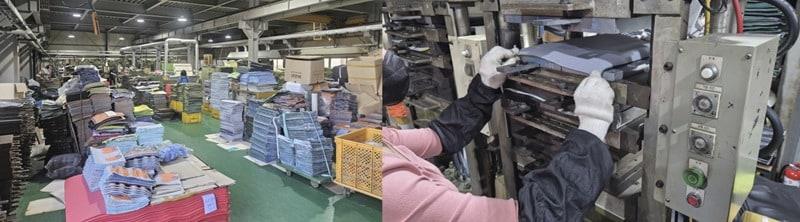 본문 이미지 - 프레스·절단 공정이 상시 가동되는 '한신코리아' 인솔 제조 현장, 안전관리자 1명이 현장 전반의 안전관리를 담당하고 있다. 사진=한신코리아 제공