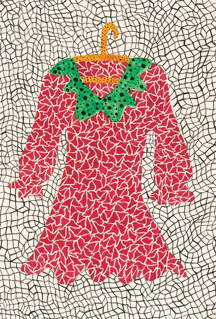 본문 이미지 - 야요이 쿠사마 Yayoi Kusama b.1929 Japanese Dress, 캔버스에 아크릴 22.5&times;15.5cm | 1982 (5~8억 원) (케이옥션 제공)