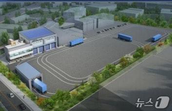 본문 이미지 - 김해 고중량물 자율이동로봇(AMR) 시험평가센터 조감도.(김해시 제공. 재판매 및 DB금지)