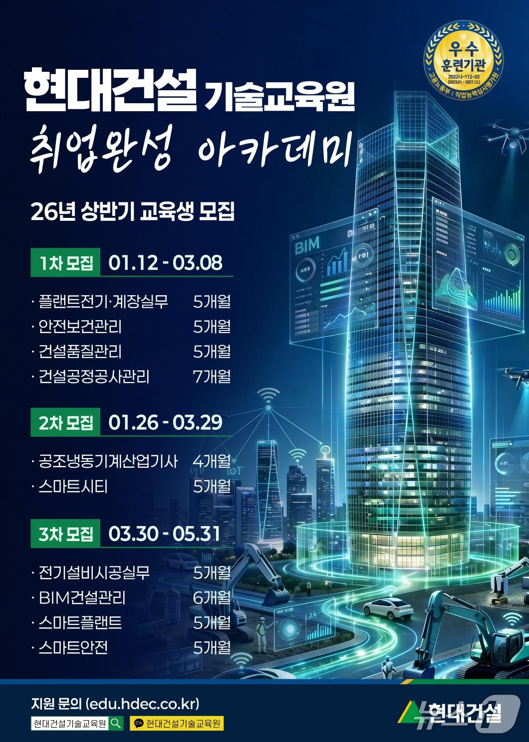 본문 이미지 - 2026년 상반기 취업완성 아카데미 포스터 (현대건설 제공) 뉴스1 ⓒ News1