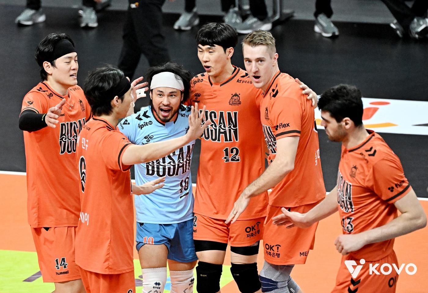 본문 이미지 - OK저축은행이 삼성화재를 꺾고 3연승을 달렸다.(KOVO제공) 